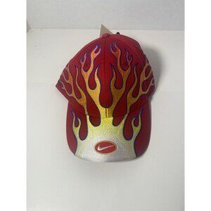 Nike Club Flame Cap Structured OG Air Max Red Yellow Flames Mens M/L Hat New